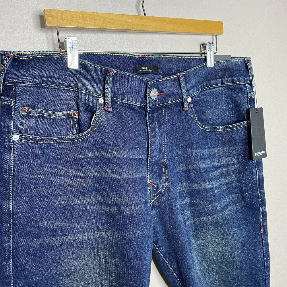 True Religion Ricky Relaxed Straight Shorts‎ Raw Hem Men's Size W36